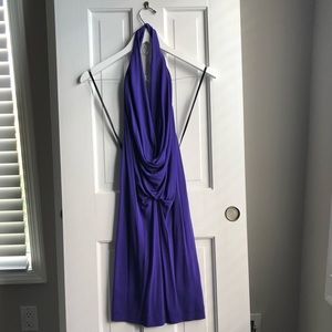 Beautiful purple mini dress! Low back crowl neck